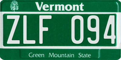 VT license plate ZLF094