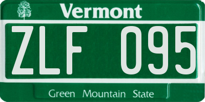 VT license plate ZLF095