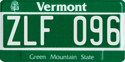VT license plate ZLF096