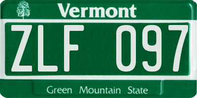 VT license plate ZLF097