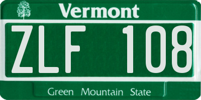 VT license plate ZLF108