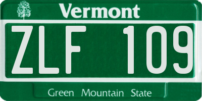 VT license plate ZLF109