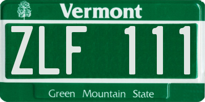 VT license plate ZLF111