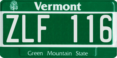 VT license plate ZLF116