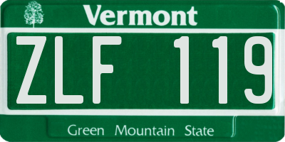 VT license plate ZLF119
