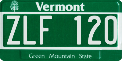 VT license plate ZLF120
