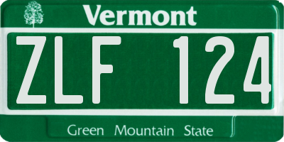 VT license plate ZLF124