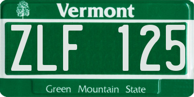 VT license plate ZLF125
