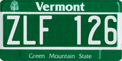 VT license plate ZLF126