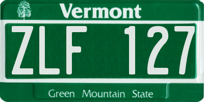 VT license plate ZLF127