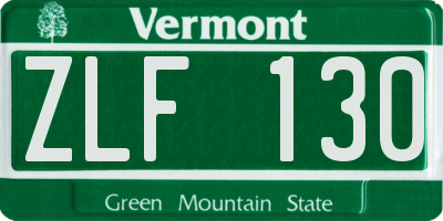 VT license plate ZLF130