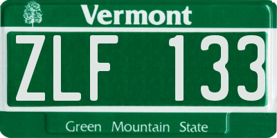 VT license plate ZLF133