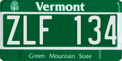 VT license plate ZLF134