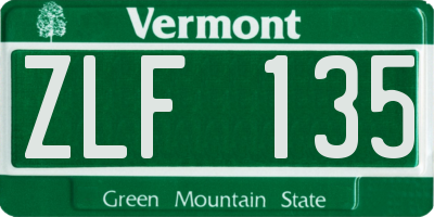 VT license plate ZLF135