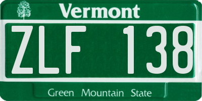 VT license plate ZLF138