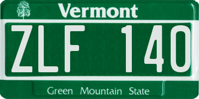 VT license plate ZLF140