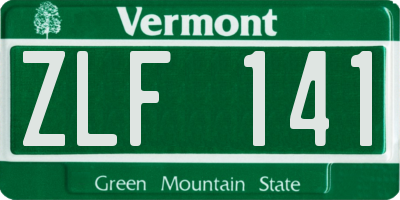 VT license plate ZLF141