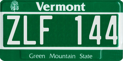 VT license plate ZLF144