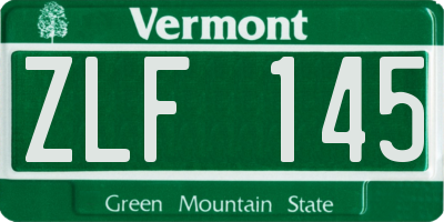 VT license plate ZLF145