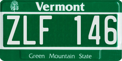 VT license plate ZLF146