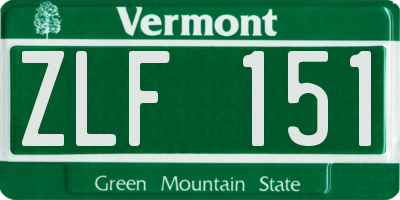 VT license plate ZLF151
