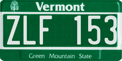 VT license plate ZLF153
