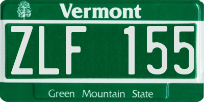 VT license plate ZLF155