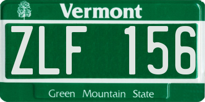 VT license plate ZLF156