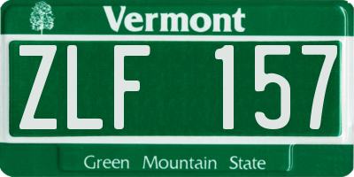 VT license plate ZLF157