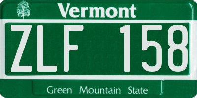 VT license plate ZLF158