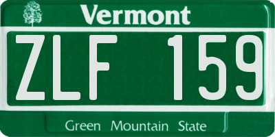VT license plate ZLF159