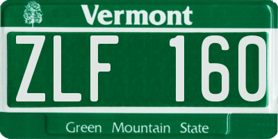 VT license plate ZLF160