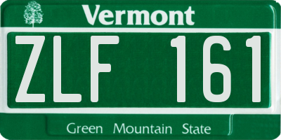 VT license plate ZLF161