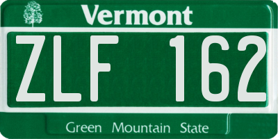 VT license plate ZLF162