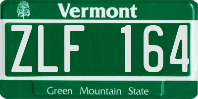 VT license plate ZLF164