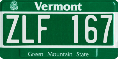VT license plate ZLF167