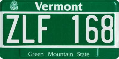 VT license plate ZLF168