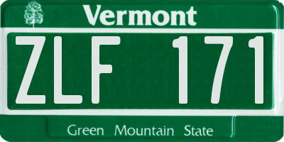 VT license plate ZLF171