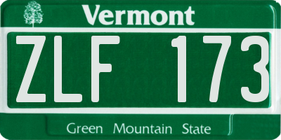 VT license plate ZLF173