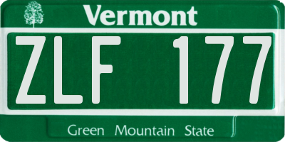 VT license plate ZLF177