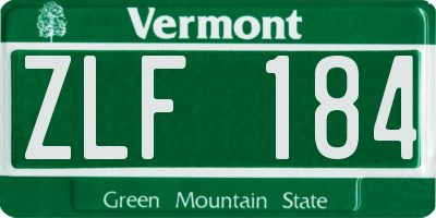 VT license plate ZLF184