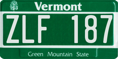 VT license plate ZLF187
