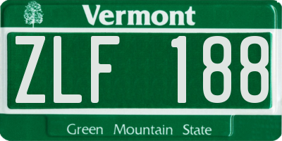 VT license plate ZLF188