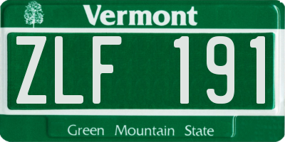 VT license plate ZLF191