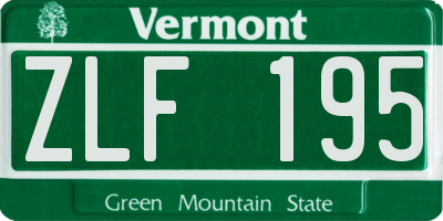 VT license plate ZLF195