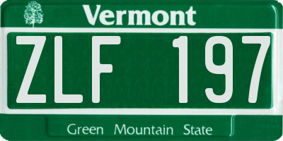 VT license plate ZLF197