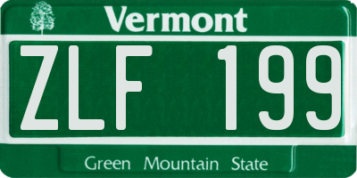 VT license plate ZLF199