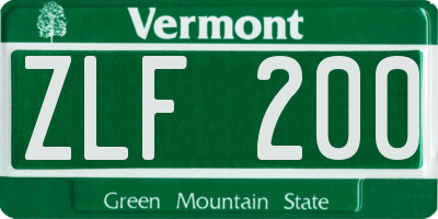 VT license plate ZLF200