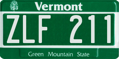 VT license plate ZLF211