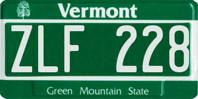 VT license plate ZLF228